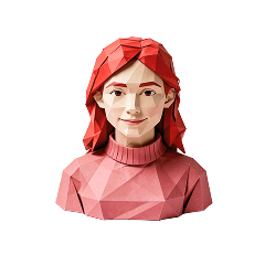 Support AI employee - origami portrait in pink